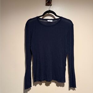 CLOSED crew neck long sleeve top in dark night